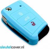 Autosleutel Hoesje geschikt voor Volkswagen / VW - SleutelCover - Silicone Autosleutel Cover - Sleutelhoesje Lichtblauw