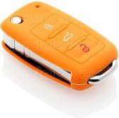 Autosleutel Hoesje geschikt voor Skoda - SleutelCover - Silicone Autosleutel Cover - Sleutelhoesje Oranje