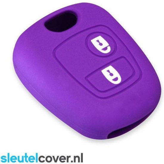 Autosleutel Hoesje geschikt voor Peugeot - SleutelCover - Silicone Autosleutel Cover - Sleutelhoesje Paars