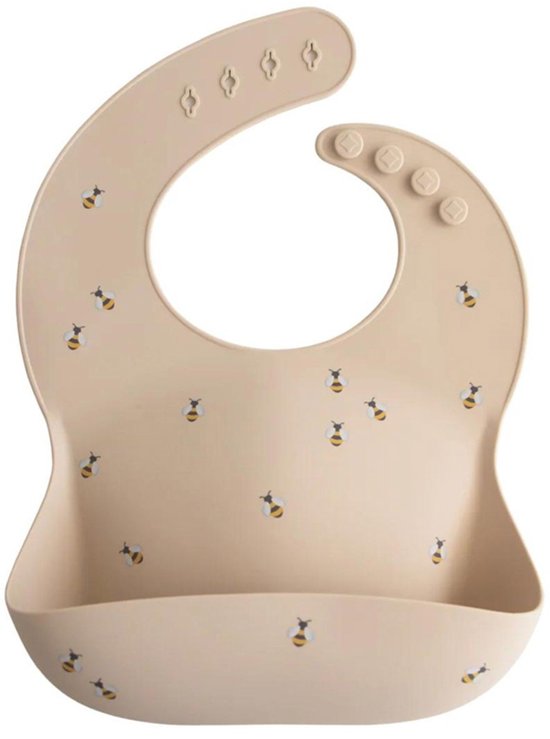 Bavoir en Siliconen Mushie Bibs | Les abeilles