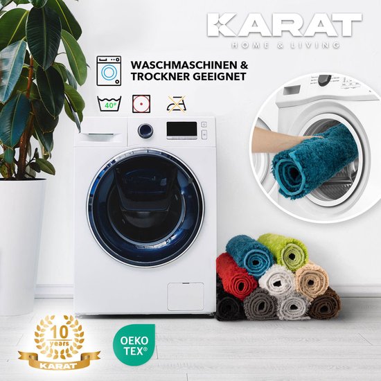 Badmat Atlantis - Rectangulaire - Dos antidérapant - Tapis de bain moderne - Beige - 70 x 120 cm