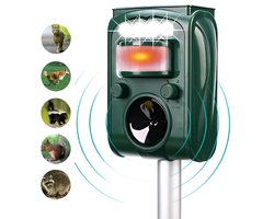 Luxe Ultrasone Vogelverschrikker - Vogelverschrikker met Bewegingsdetector, Verlichting, Ultrasoon, Vogelverschrikker tegen Duiven, Meeuwen, Kraaien, Eksters, Zwaluwen, Spreeuwen, Merels, Zwaluwen en meer