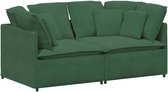 vidaXL - Canapé modulable avec coussins en velours côtelé, tissu jungle vert
