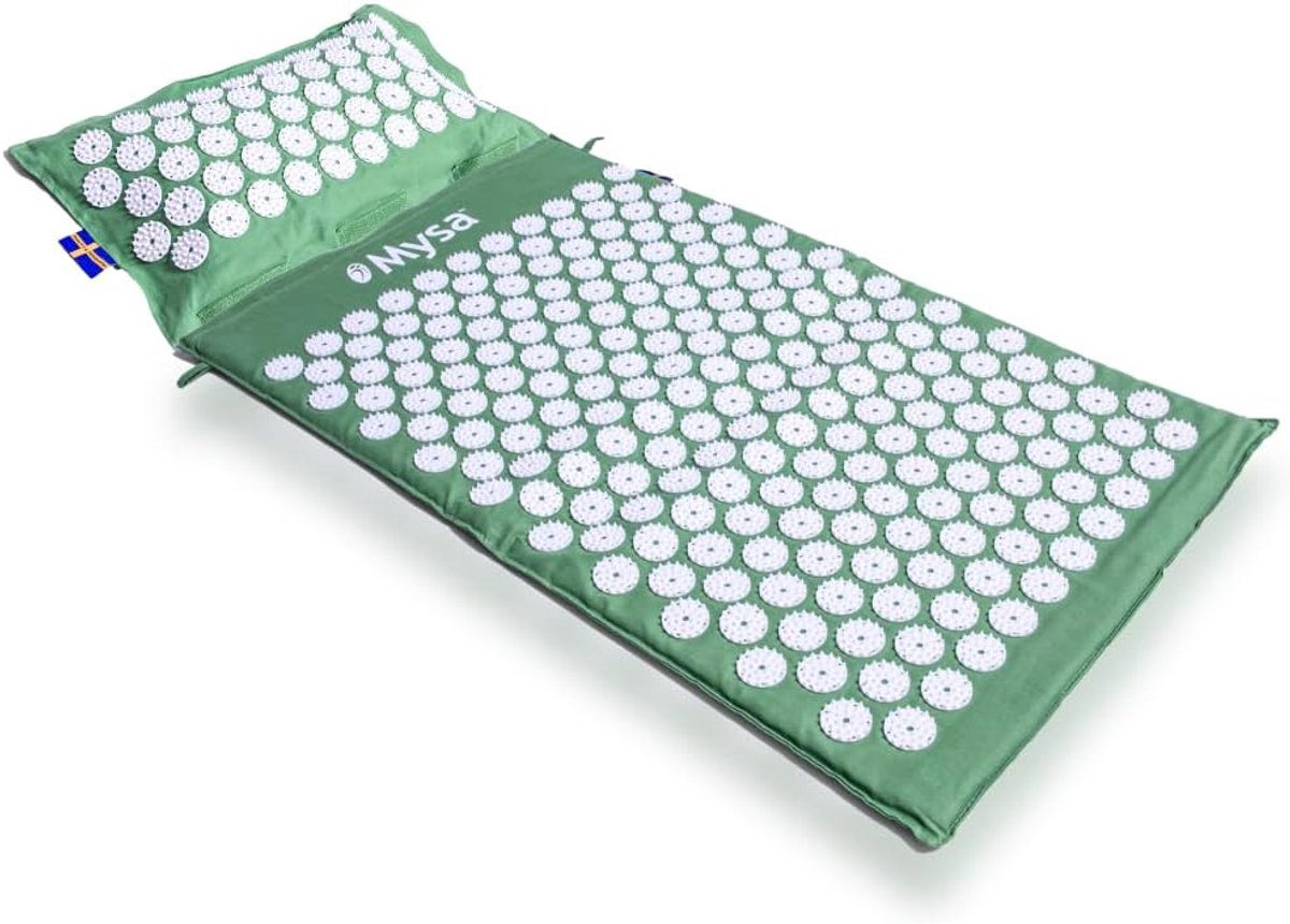 Acupressuurmat en verwarmbaar kussen - Ontspanning met meer dan 10.000 drukpunten | 100% ecologisch en biologisch | Perfect voor rug en nek