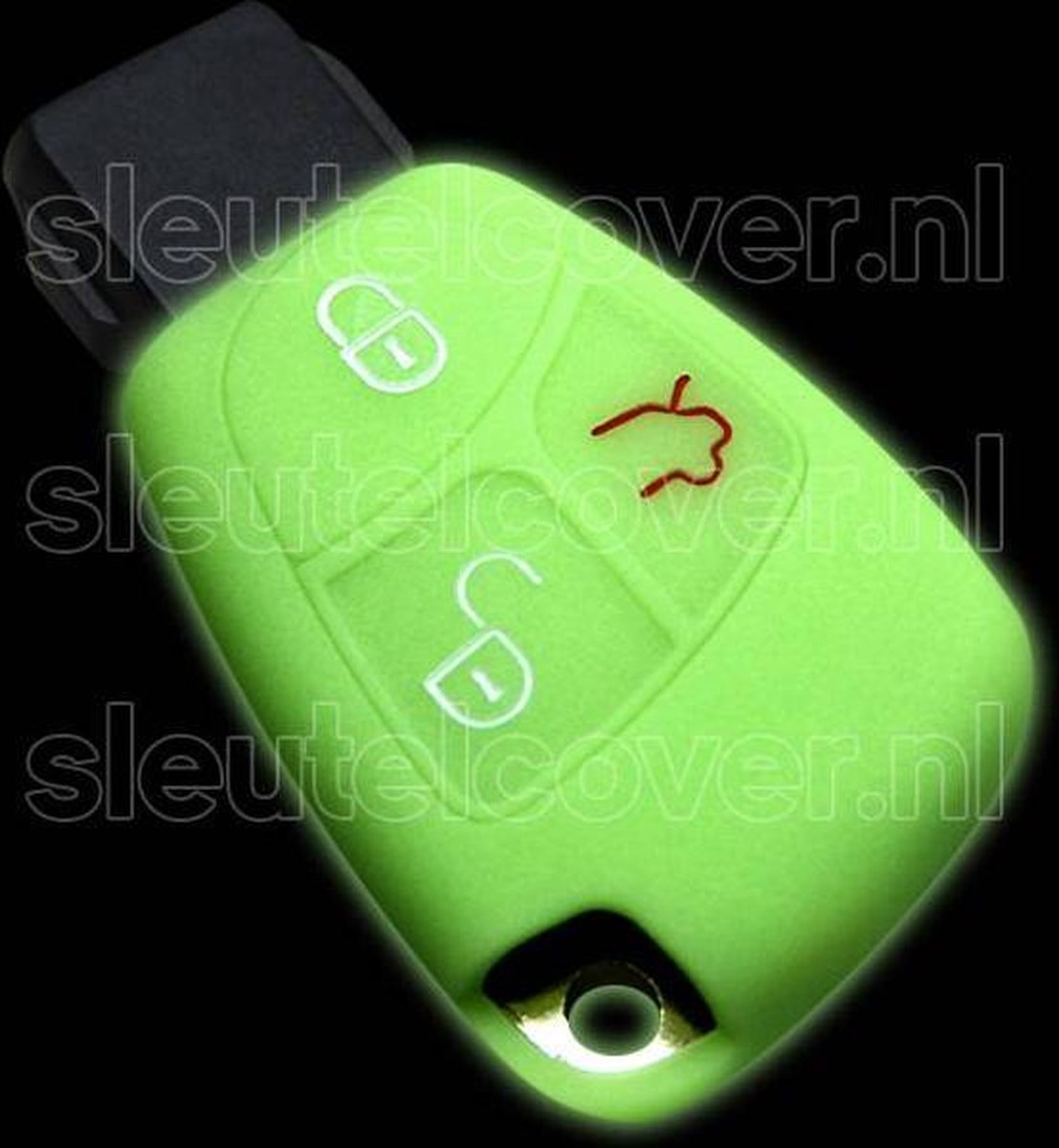 Autosleutel Hoesje geschikt voor Mercedes - SleutelCover - Silicone Autosleutel Cover - Sleutelhoesje Glow in the dark / Lichtgevend