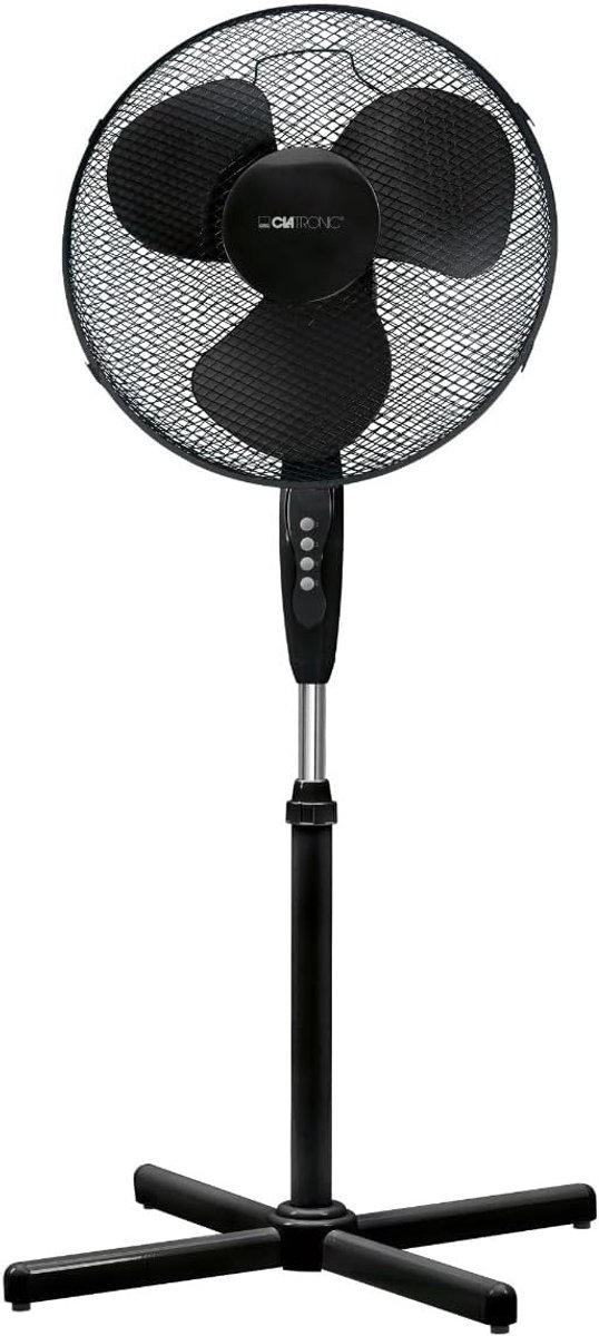 Staande Ventilator 40 cm - Oscillerend, 3 Snelheden, Verstelbare Hellingshoek, Zwart