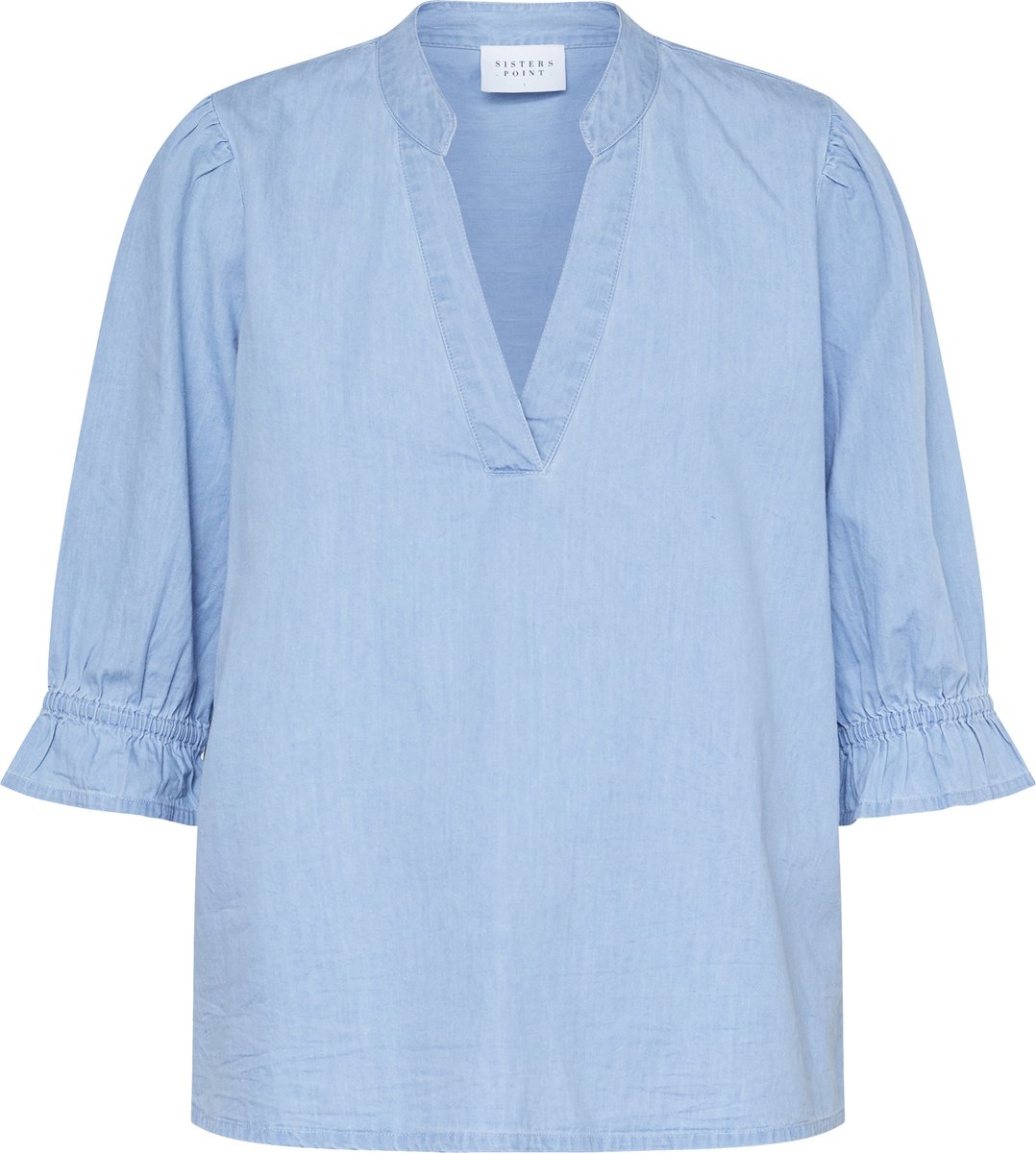 SISTERS POINT Inusa-ss - Dames Blouse - L. blue wash - Maat S