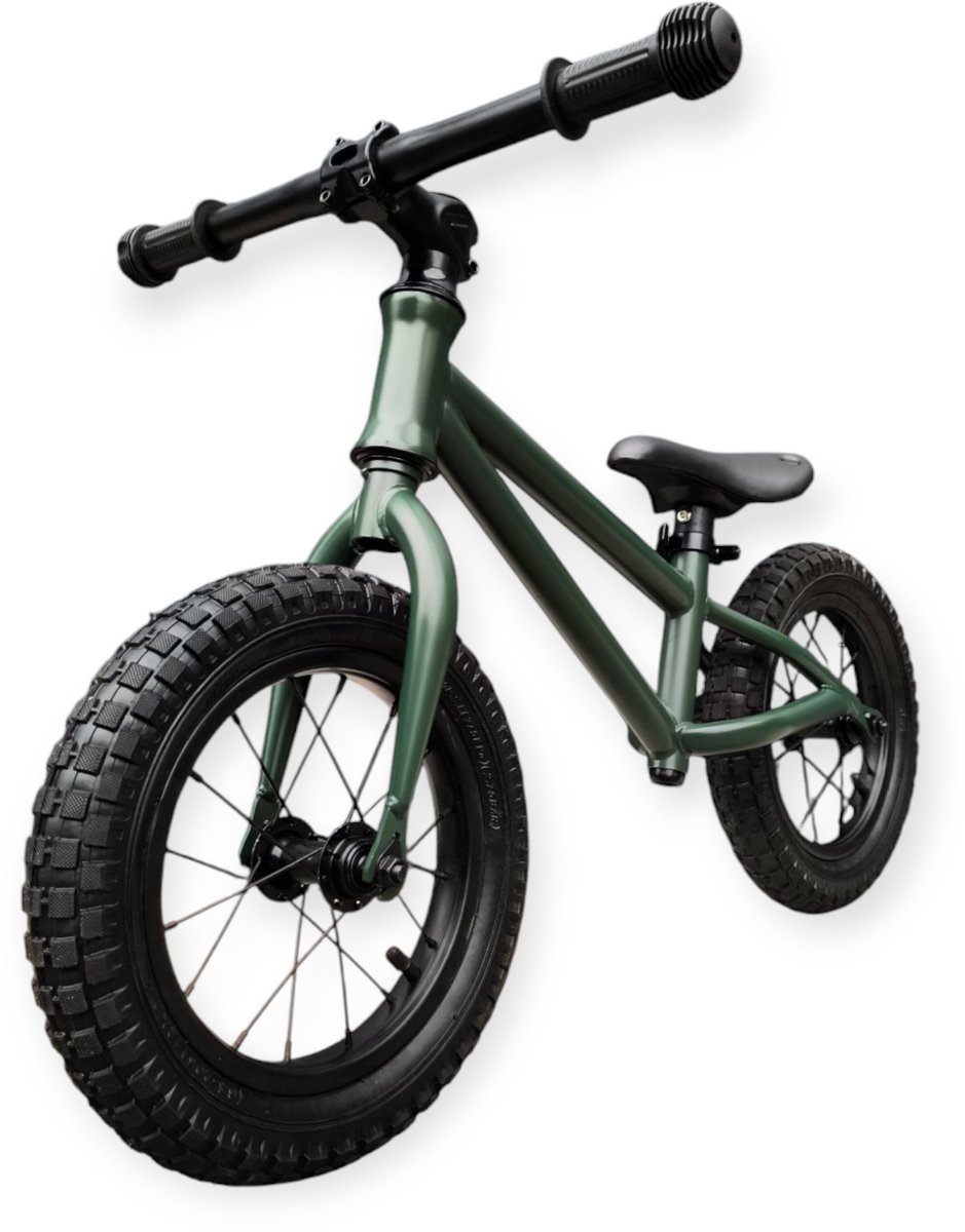 Jobber – Fatbike Loopfiets 2 jaar – Loopfietsen 12inch - Mat Groen — afbeelding 9