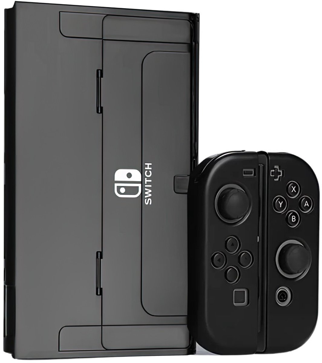 Xainy – Hard Case OLED zwart geschikt voor Nintendo Switch | Switch-games accessoires | beschermhoesje / cover voor de Nintendo Switch consoles | Screen protector & joycons pro controller grip inbegrepen