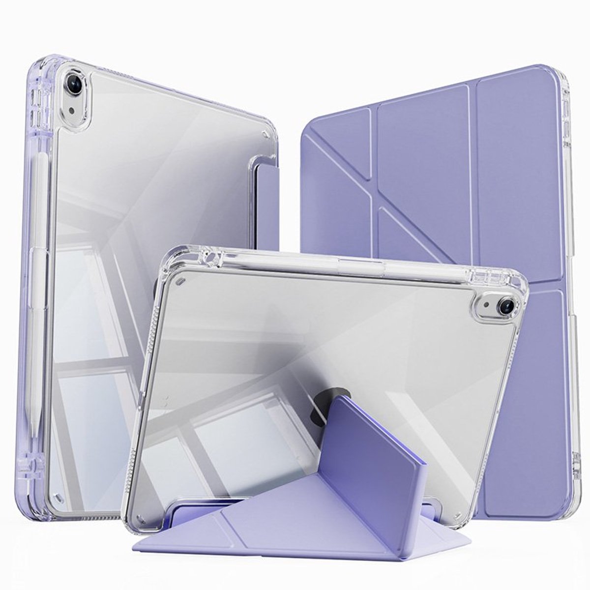 Mobiq - Origami Hoes geschikt voor iPad Pro 13 inch (2024) M4 - lavender grey