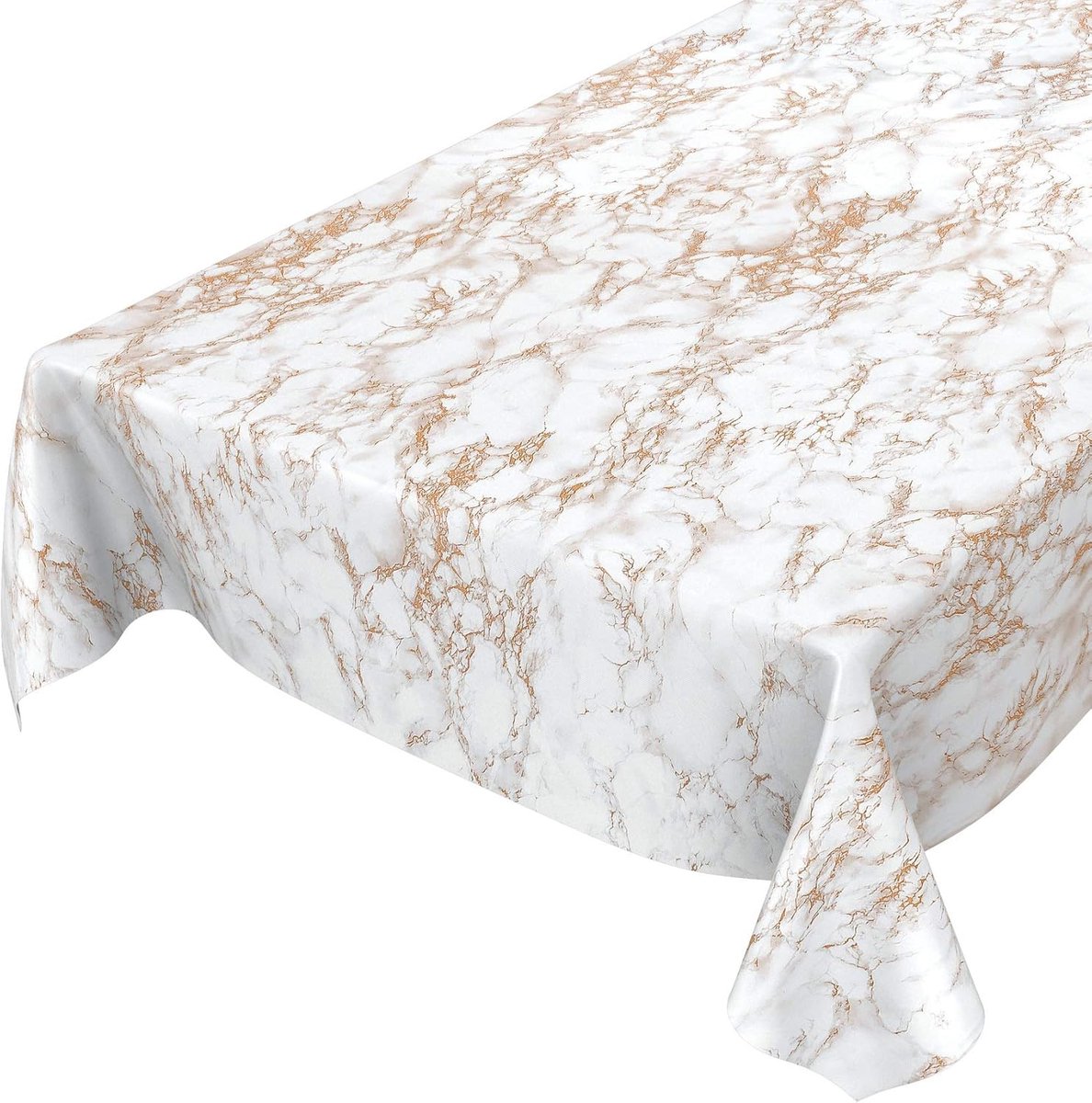 Elegante Afwasbare Tafelzeil - Marmer en Goud, 200 x 140 cm