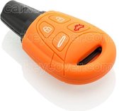 Autosleutel Hoesje geschikt voor Saab - SleutelCover - Silicone Autosleutel Cover - Sleutelhoesje Oranje