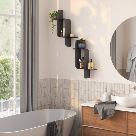 ÉTAGÈRE DE MONTAGE EN MÉTAL, 2PK, BLACK