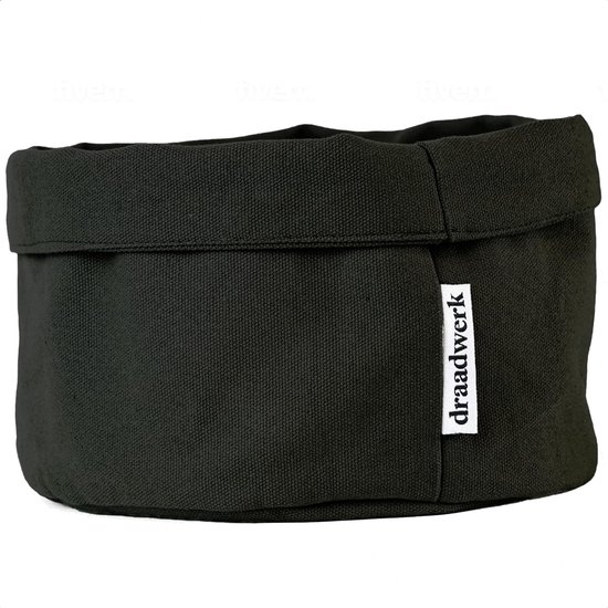 Tissu pour panier à pain en fil de fer | Corbeille à pain | Panier de rangement | Panier petit-déjeuner 100% Katoen | Paniers à pain | Paniers pour le petit-déjeuner, le brunch et les fêtes (Zwart)