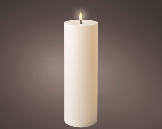LED kaars kunststof voor buiten wit - ø10x32,5 cm