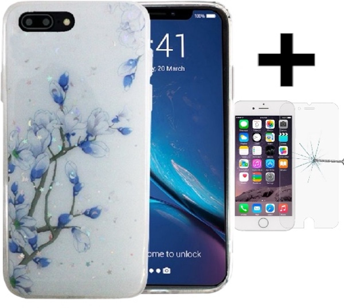 Hoesje Geschikt voor Apple iPhone 7/8 Plus silicone/TPU back cover print (1)