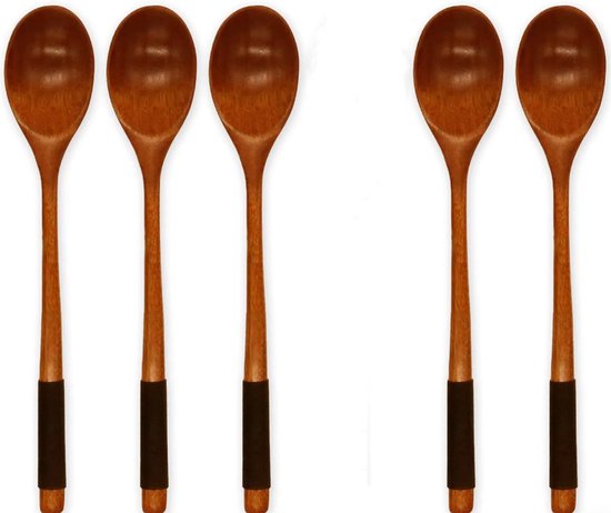 Teemando® 2 X Kleine Houten Kooklepels Met Hart, 16 Cm, Ronde Lepel Voor Koken En Bakken 2250582288