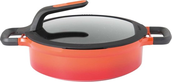 Fiskars Sauteerpan met deksel, 24 cm, volume: 2,2 l, voor alle kookplaten, aluminium/kunststof, krasbestendig, antiaanbaklaag, Hard Face, 1052230 Fiskars Sauteerpan met deksel, 24 cm, volume: 2,2 l, voor alle kookplaten, aluminium/kunststof, krasbestendig, antiaanbaklaag, Hard Face, 1052230