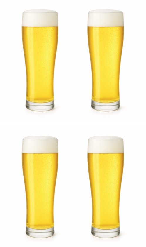 Professionele Bierglazen - (4 Stuks) - 360ml - Bierglas - Bier - Glas - 36cl/0.36L - Pils - Glazen set - Hoogwaardige Kwaliteit - Vaasje - Speciaal Bier - Weizen