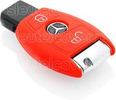 Autosleutel Hoesje geschikt voor Mercedes - SleutelCover - Silicone Autosleutel Cover - Sleutelhoesje Rood