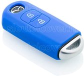 Autosleutel Hoesje geschikt voor Mazda - SleutelCover - Silicone Autosleutel Cover - Sleutelhoesje Blauw