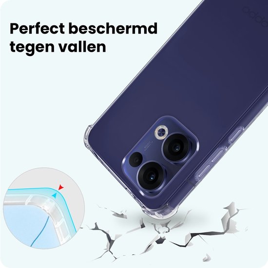 Coque compatible avec OPPO Reno 13, coque antichoc en Siliconen , coque arrière transparente