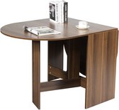 COSTWAY Eettafel, inklapbaar, houten keukentafel, eetkamertafel voor 4-7 personen, belastbaar tot 60 kg, voor kleine ruimtes, 163 x 80 x 75 cm