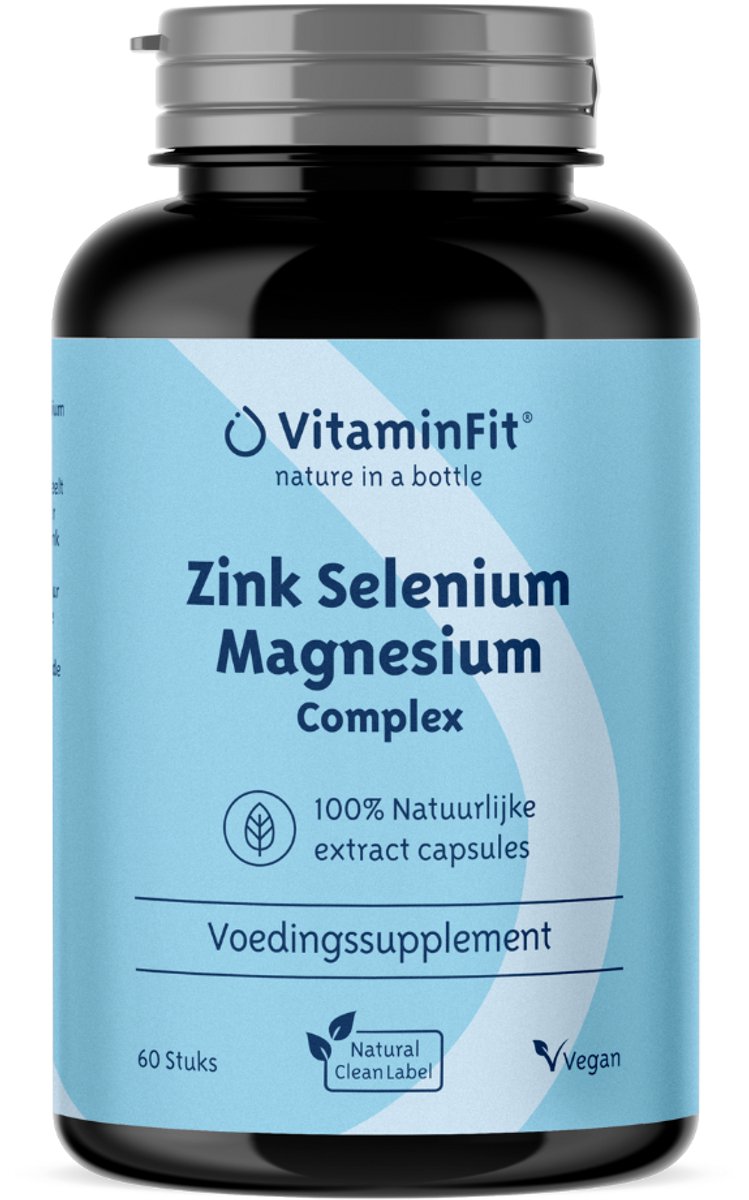 Goedkoopste VitaminFit Zink Selenium Magnesium Complex - 100 Natuurlijk- 60 stuks- Biologisch actieve vorm