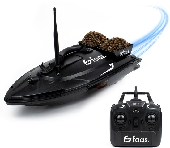 Faas Voerboot T50 – Aas / Vis Boot – Voerboot Karper – Met Afstandsbediening en Batterij – Afstand Bestuurbare Boot – Karper Voerboot– Zwart