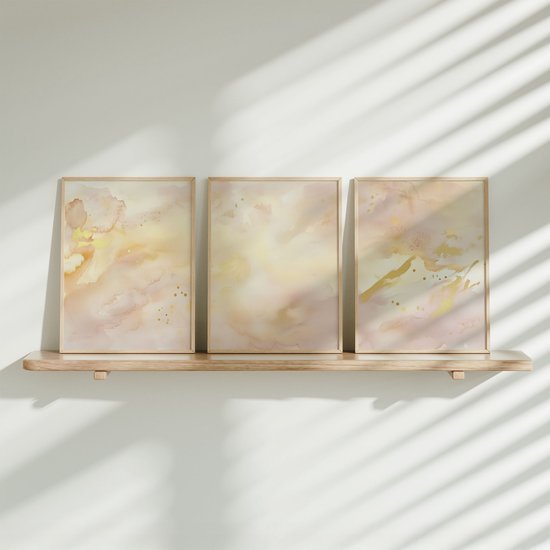 Roze meisjes slaapkamer canvas schilderij prints en poster woonkamer kinderkamer moderne muurkunst foto's woondecoratie 40 x 50 cm x 3, Noframe