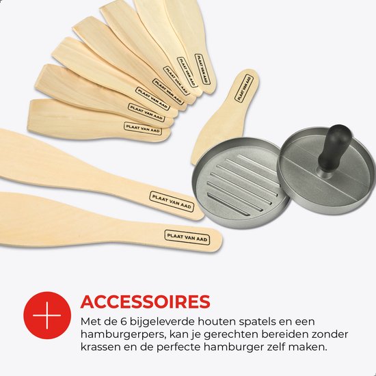 Plaat van Aad - Deluxe Grillplaat - 46x30cm - PFAS vrij Keramisch - met Opbergkist - extra dikke plaat - extra lang snoer — afbeelding 2