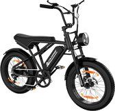 Colorway BK29G Elektrische Fatbike |250W Motor|20*4.0 Inch Off-road E-bike|36V 12AH lithiumbatterij | Max 25km/u | 7 versnellingen| Zwart