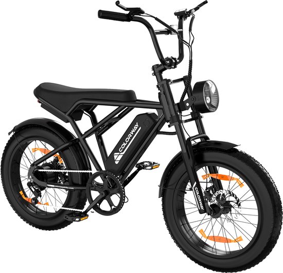 Colorway BK29G Elektrische Fatbike |250W Motor|20*4.0 Inch Off-road E-bike|36V 12AH lithiumbatterij | Max 25km/u | 7 versnellingen| Zwart