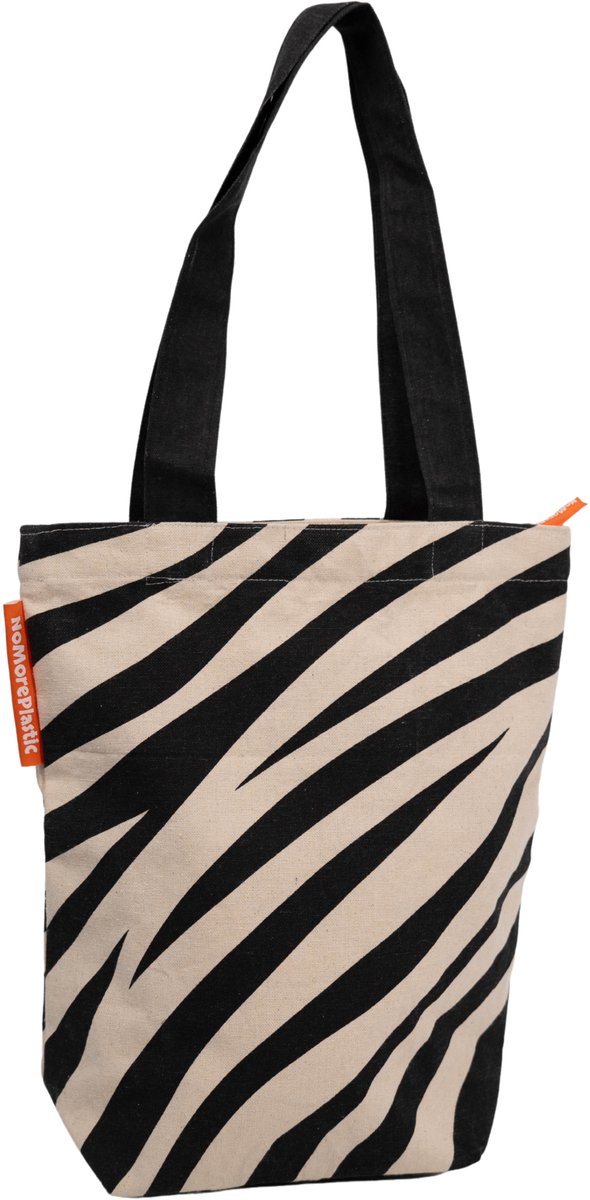 Tote Bag met ritssluiting - Baby Zebra - Duurzaam - Gemaakt van gerecycled bedlinnen - Cadeau voor vrouw