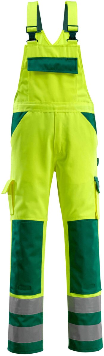 Mascot Safe Compete Amerikaanse overall met kniezakken 07169-470 - hi-vis geel/groen - C54 - 82