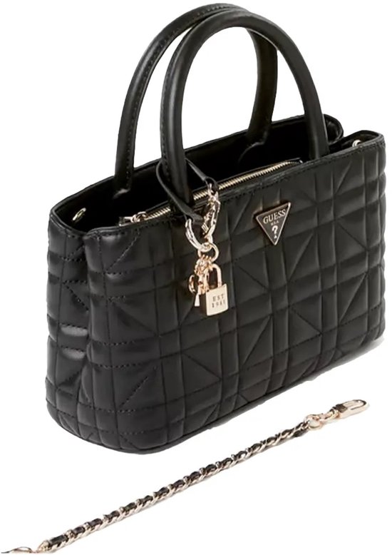 GUESS Sac shopper Sac à main Edita Elite Satchel Black Noir