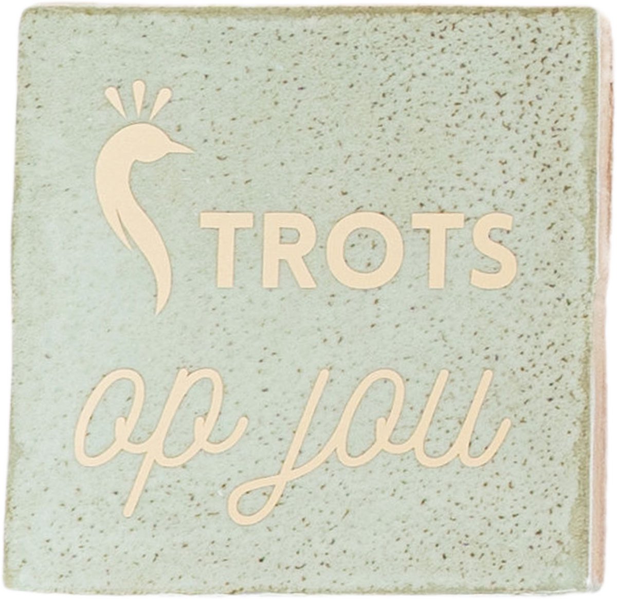 Lottea Tegeltje met tekst ´Trots op Jou´ - tegeltje, tegeltjes met tekst, tegeltjes met spreuken, cadeau vriendschap, cadeau vriendinnen groen