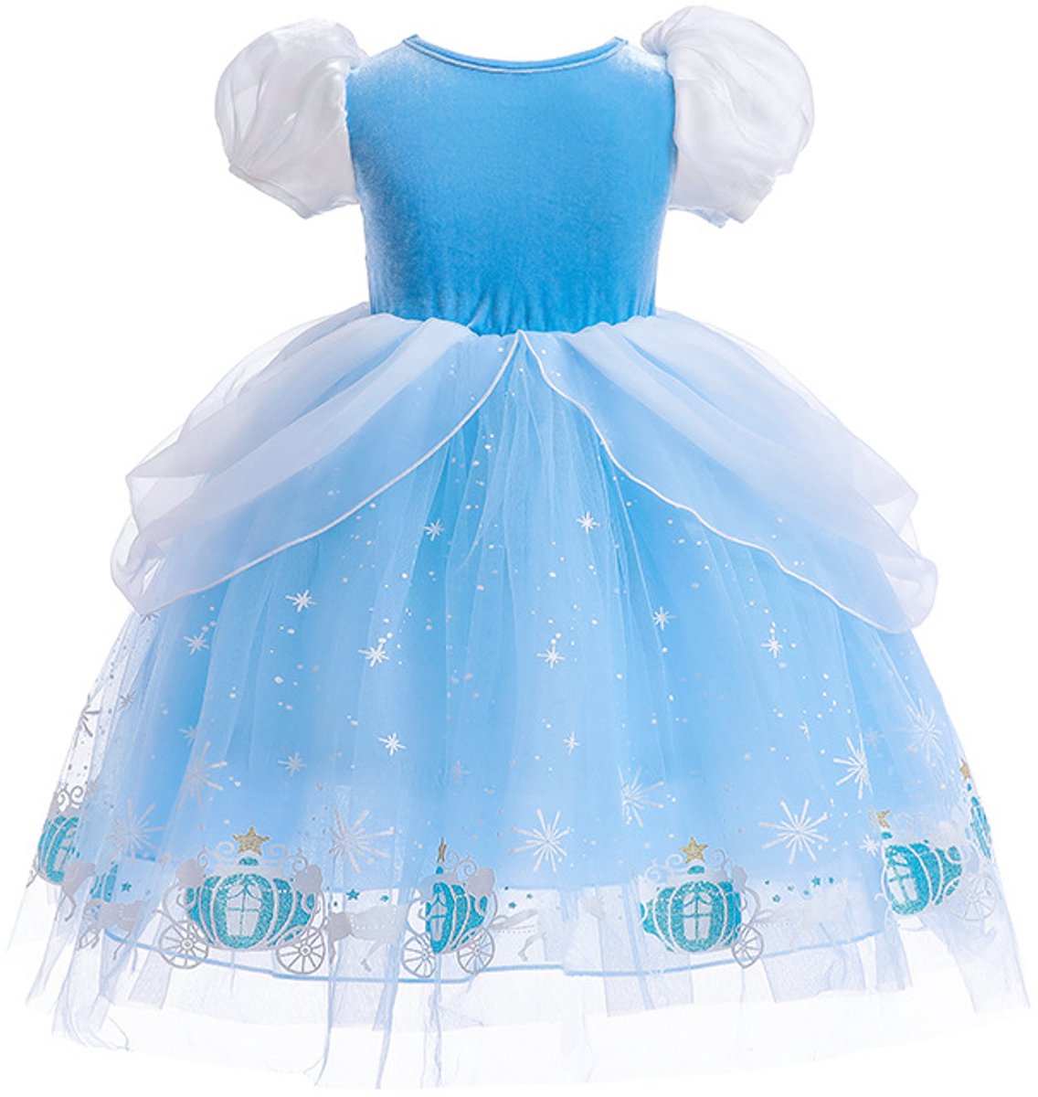 Joya Kids® Licht Blauwe Verkleedjurk Meisjes | Prinsessenjurk Lichtblauw met Accessoires | Kroon, Staf, Handschoenen & Sieraden | Carnaval & Verjaardag | — afbeelding 10