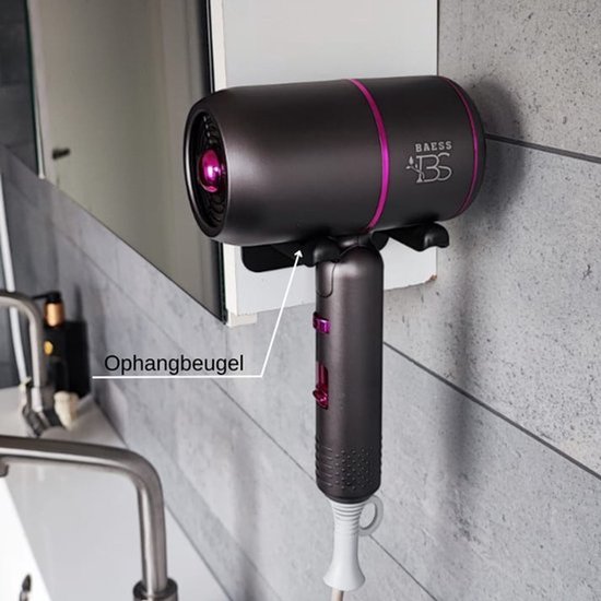 BAESS Föhn met diffuser - Reisföhn Inklapbaar - Ionische Haardroger - 2000W - Coolshot - Krullen - Haarföhn - Hair Dryer - Grijs