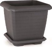 Pot de fleurs carré anthracite 44L avec bol gratuit 44x44x40 boîte à épices