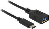 Coretek USB-C (m) - USB-A (v) (volledig bedekt) adapter - USB3.0 / zwart - 1 meter