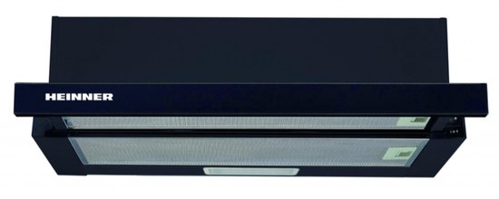 Heinner Vlakscherm Inbouw Afzuigkap - 60cm - Telescopisch - 329,6 m³/u - 2 standen - LED-verlichting - 65W - Zwart