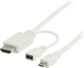Valueline - 1.3 HDMI naar Micro USB - 1 m - Wit