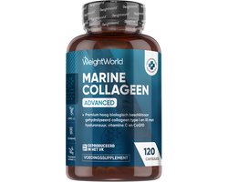 WeightWorld Marine Collageen capsules - 1200 mg - Met Hyaluronzuur, Zink, CoQ10 en Vitamine C - 120 capsules voor 1+ maand