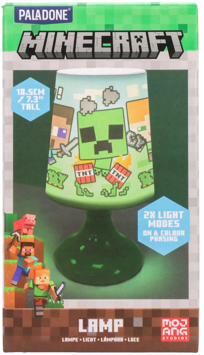 Paladone Minecraft Tafellamp - Nachtlamp - Bureaulamp - 19cm van Paladone — afbeelding 3