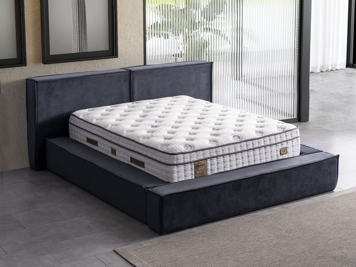New Bed Orthopedisch Matras met 7-Zone Pocketvering en Memory Foam Rugondersteuning, Ergonomisch Ontwerp van Natuurlijke Viscose Linnen voor Moderne Slaapkamerinnovatie Madleen 180 cm x 200 cm
