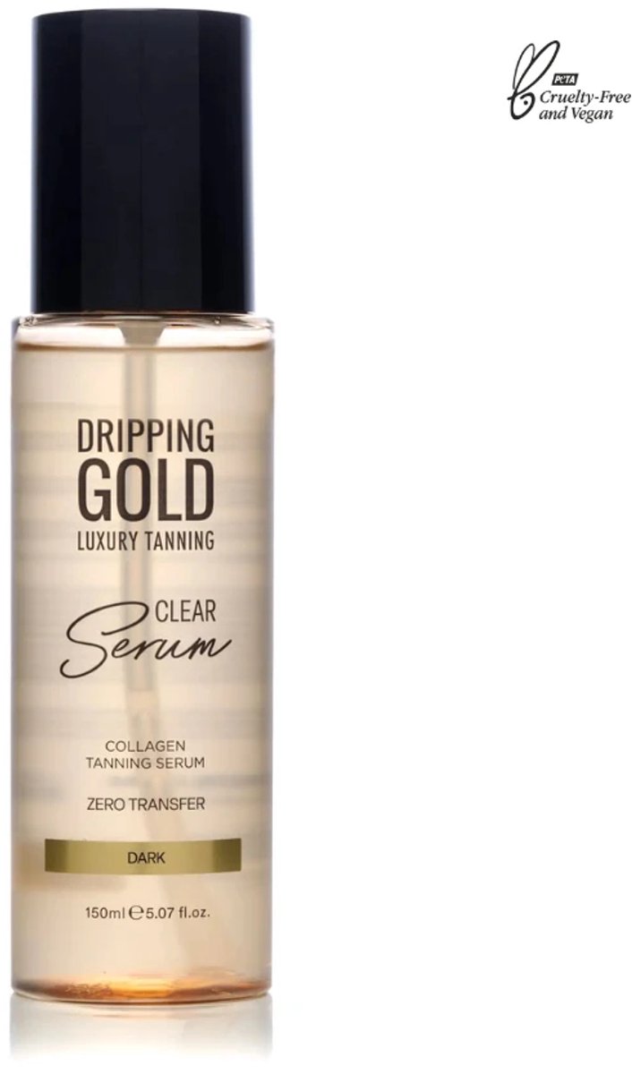 Dripping Gold | Clear Collagen Tanning Serum Dark - 150ml - Vegan