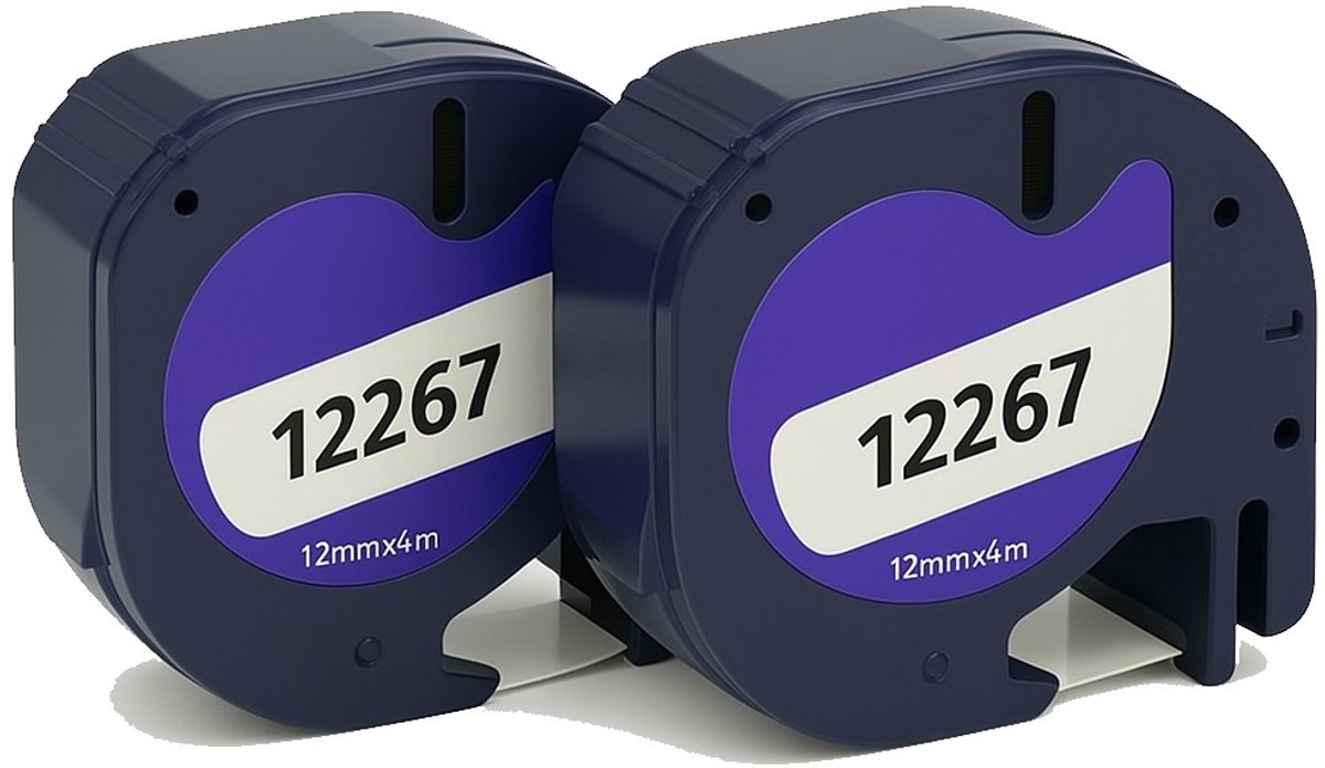 Huismerk geschikt voor Dymo 12267 Label Tape (2X) - Geschikt voor LetraTag LT-100H - LT-100T - 2000 - QX50 - XM - XR