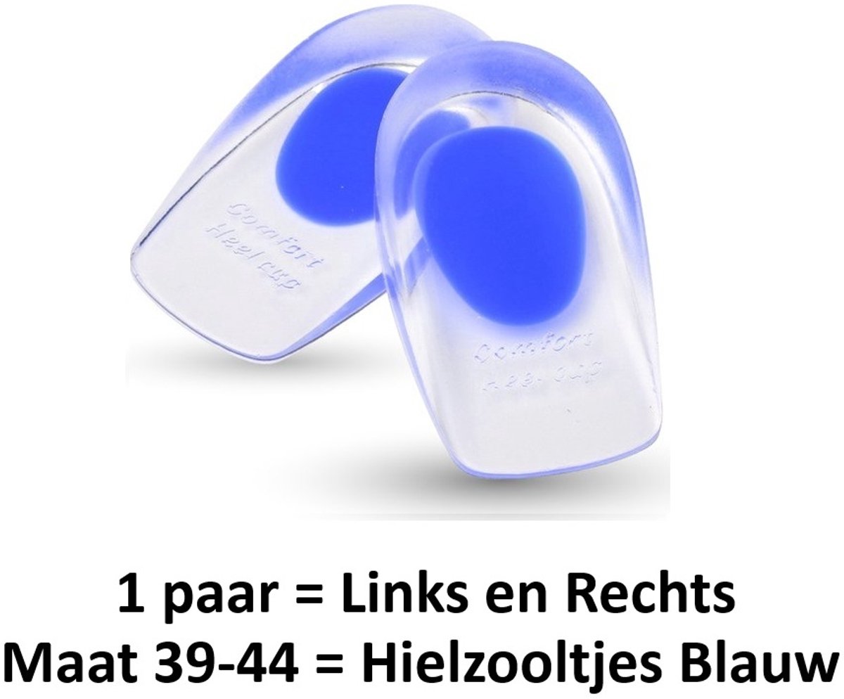 Comfortabele Hielspoor Zooltjes - Hielbeschermers - Hielzooltjes- Anti Slip- Gelhaj - voetzolen - Gel- Inlegzolen - Hielspoor – 1 paar = 2 Stuks voor Maat 39-44 - Blauw - Underdog Tech