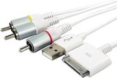 Composiet AV kabel compatibel met Apple iPod, iPhone en iPad - 1,5 meter
